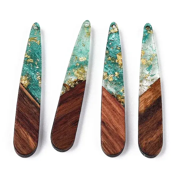 Transparent Resin & Walnut Wood Pendants