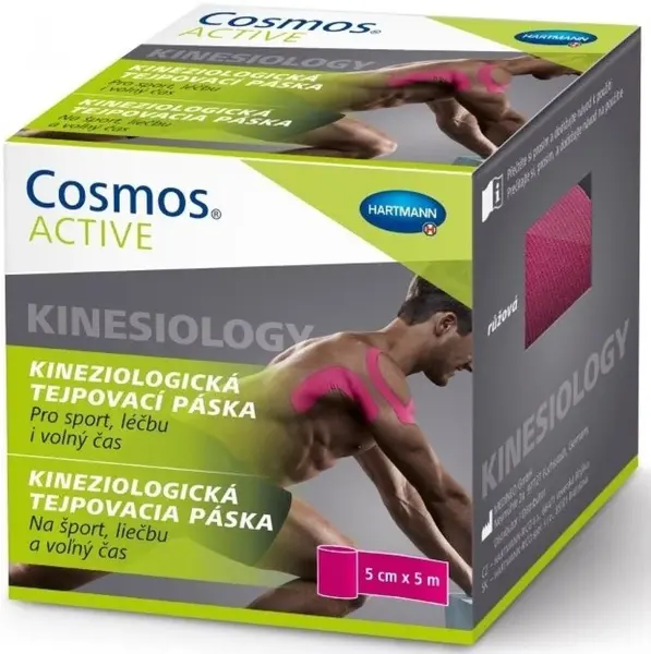 Cosmos Active Kinezio tejpovací páska růžová 5cmx5m