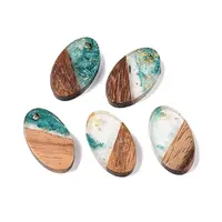 Transparent Resin and Walnut Wood Pendants