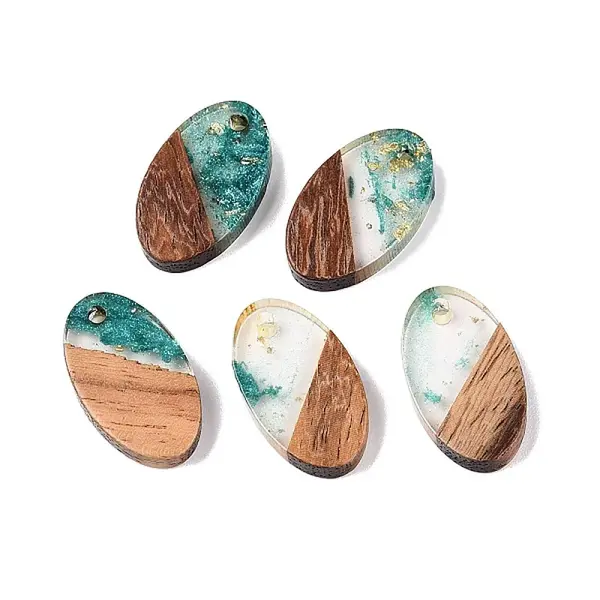 Transparent Resin and Walnut Wood Pendants