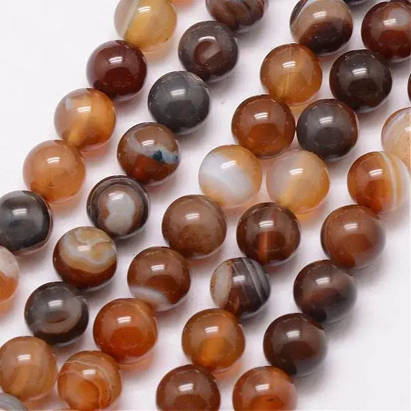 Natural Striped Agate/Banded Agate Bead Strands