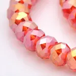 AB Color Plated Faceted Rondelle Electroplate Glass Beads Strands