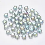 Transparent Spray Painted Glass Beads