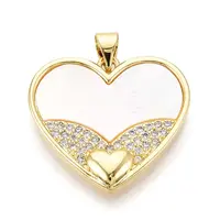 Brass Micro Pave Clear Cubic Zirconia Pendants