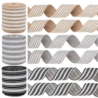 3 Rolls 3 Colors Polyester Striped Ribbons