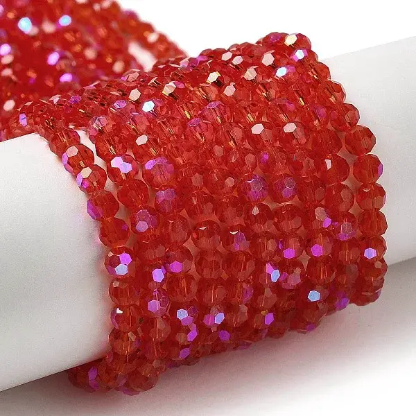Electroplate Transparent Glass Beads Strands