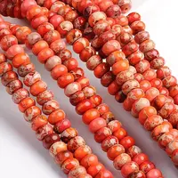 Dyed Natural Imperial Jasper Rondelle Beads Strands