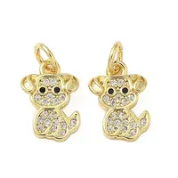 Brass Micro Pave Clear Cubic Zirconia Pendants