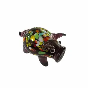 Handmade Lampwork 3D Pig Figurines
