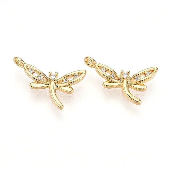 Brass Micro Pave Cubic Zirconia Charms