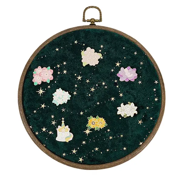 Flat Round ABS Wall Mounted Brooch Organizer Display Boards