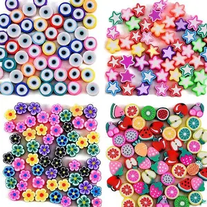 200Pcs 4 Styles Handmade Polymer Clay Beads