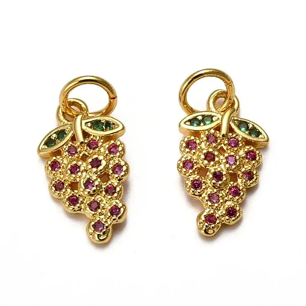 Brass Micro Pave Cubic Zirconia Charms