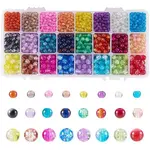Spray Painted Crackle Glass Beads Sets