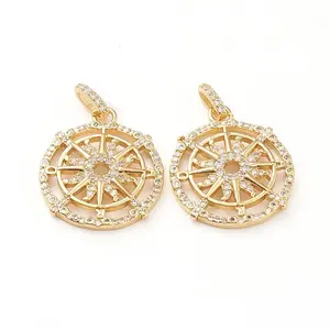 Brass Micro Pave Clear Cubic Zirconia Pendants