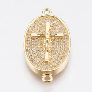 Brass Micro Pave Cubic Zirconia Links