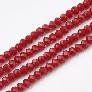 Opaque Solid Color Glass Beads Strands