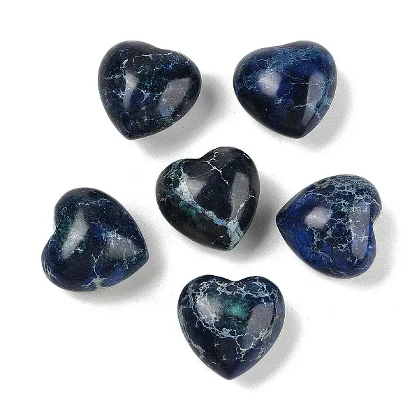 Dyed Natural Imperial Jasper Heart Palm Stone