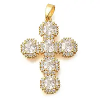 Brass Pave Clear Cubic Zirconia Pendants
