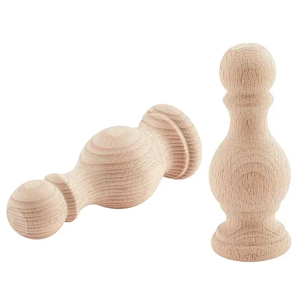 Unpainted Wooden Finials and Spindles for Crafts