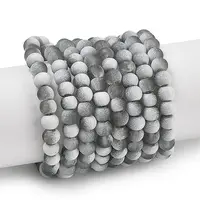 Frosted Crackle Glass Beads
