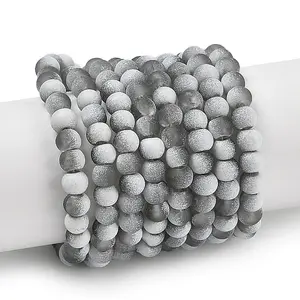 Frosted Crackle Glass Beads