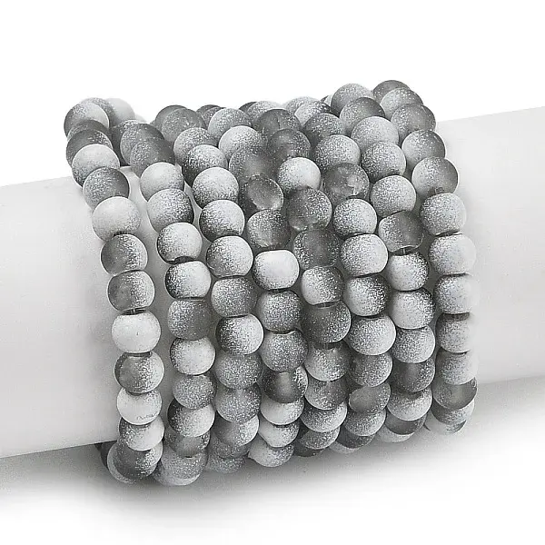 Frosted Crackle Glass Beads Strands