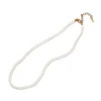 Vintage Painted Round Glass Pearl Beaded Necklace for Girl Women Mother