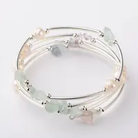 Gemstone Chip Warp Bracelets