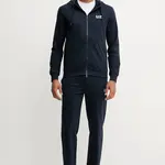 Bavlněná tepláková souprava EA7 Emporio Armani pánská, tmavomodrá barva, PJVRZ.8NPV62
