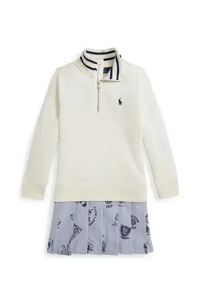 Dívčí šaty Polo Ralph Lauren bílá barva, mini, 312970998001