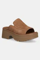 Semišové pantofle UGG New Heights Slide dámské, hnědá barva, na platformě, 1167476-CHE
