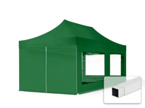 Hawaj Nůžkový stan 3x6 m s bočnicemi zelený