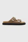 Semišové pantofle AllSaints Randal Sandal pánské, hnědá barva, M002FC