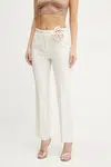 Kalhoty Marella LELLO dámské, béžová barva, jednoduché, high waist, 2513131152200