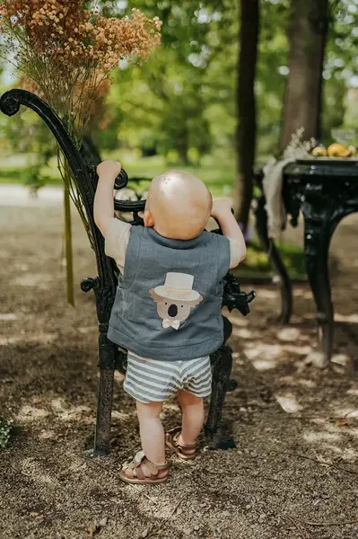 Dětská lněná vesta Donsje Larsel Linen Gilet Groom