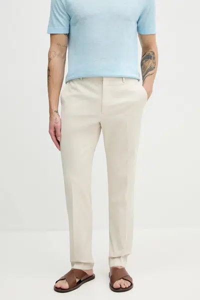 Kalhoty Calvin Klein pánské, béžová barva, přiléhavé, K10K113936