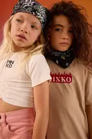 Dětské bavlněné tričko Pinko béžová barva, KFTS014.C.JF025