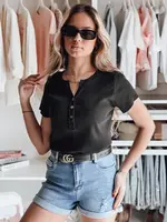 Černá dámská halenka s krátkým rukávem