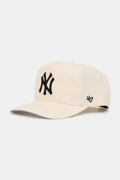 Bavlněná baseballová čepice 47 brand MLB New York Yankees béžová barva, B-FHTCH17GWP-NTA