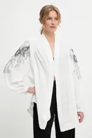 Přehoz Answear.LAB bílá barva, oversize