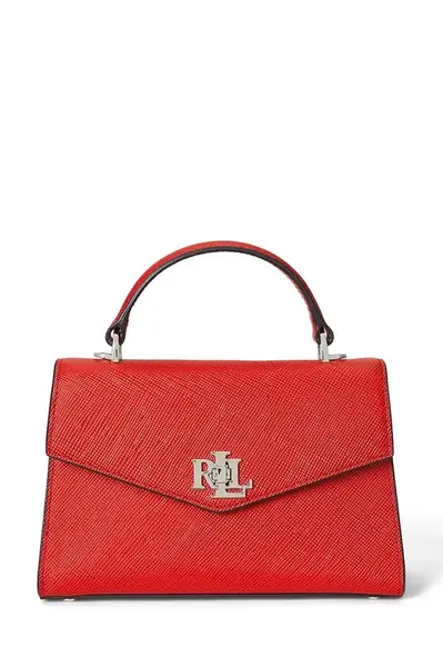 Kožená kabelka Lauren Ralph Lauren oranžová barva, 431966765