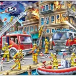 Puzzle MAXI - Hasiči - požár domu/45 dílků