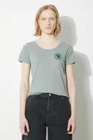 Tričko Fjallraven 1960 Logo T-shirt W zelená barva, F83513.614.999