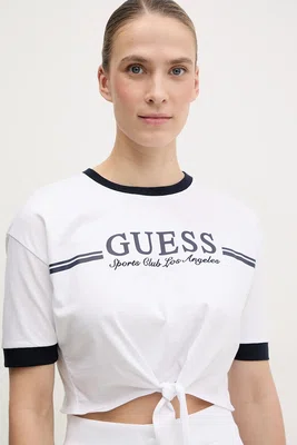 Bavlněné tričko Guess bílá barva, V5GI05 I3Z14