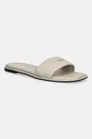 Kožené pantofle Calvin Klein FLAT SANDAL SQUARE HF LTH