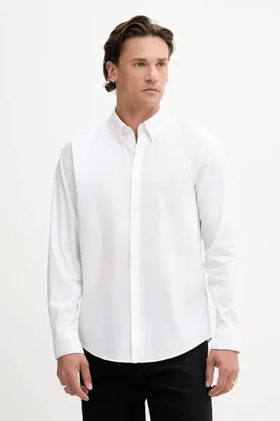 Košile Abercrombie & Fitch pánská, bílá barva, regular, s límečkem button-down, KI125-4314