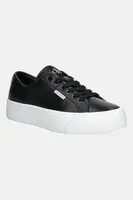 Tenisky Calvin Klein Jeans VULC FLATFORM LTH dámské, černá barva, YW0YW01886
