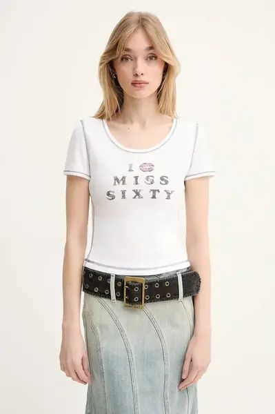 Tričko Miss Sixty bílá barva, 6S1SJ50500