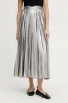 Sukně Weekend Max Mara stříbrná barva, midi, áčková, 2515101051600